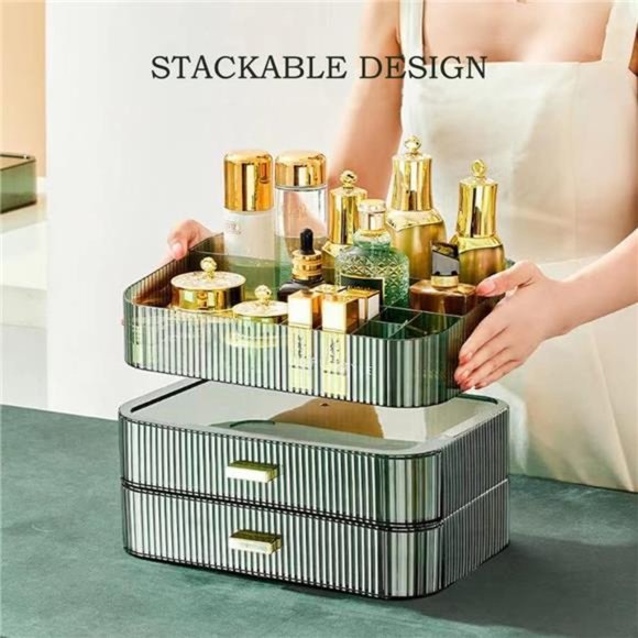 Makeup Organizer with Stackable Drawers, Bathroom Vanity Organizers and Storage - Picture 3 of 6